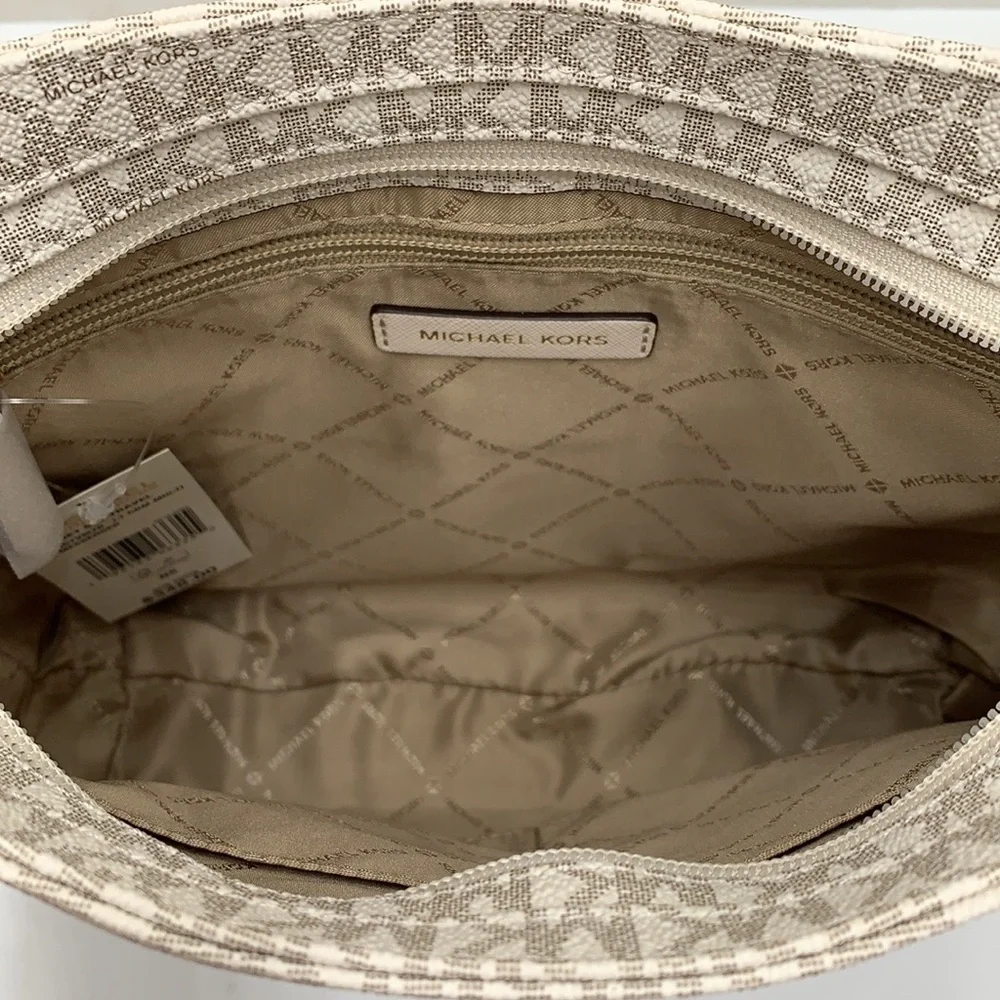Michael Kors Jet Set Travel Large Messenger Crossbody Bag Light Cream Multi